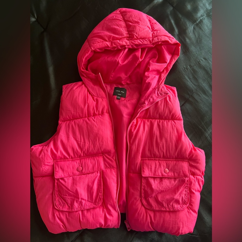 Pink puffer vest